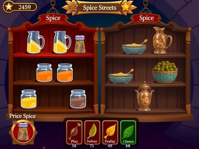 Chai Spice Voyage gameplay screenshot showing spice trading
